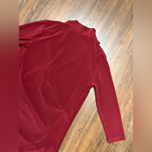 Clara Sunwoo Crossover Tulip Hem Dress Size 4-6 Merlot Wrap Bodycon USA Fall NWT - Picture 15 of 15